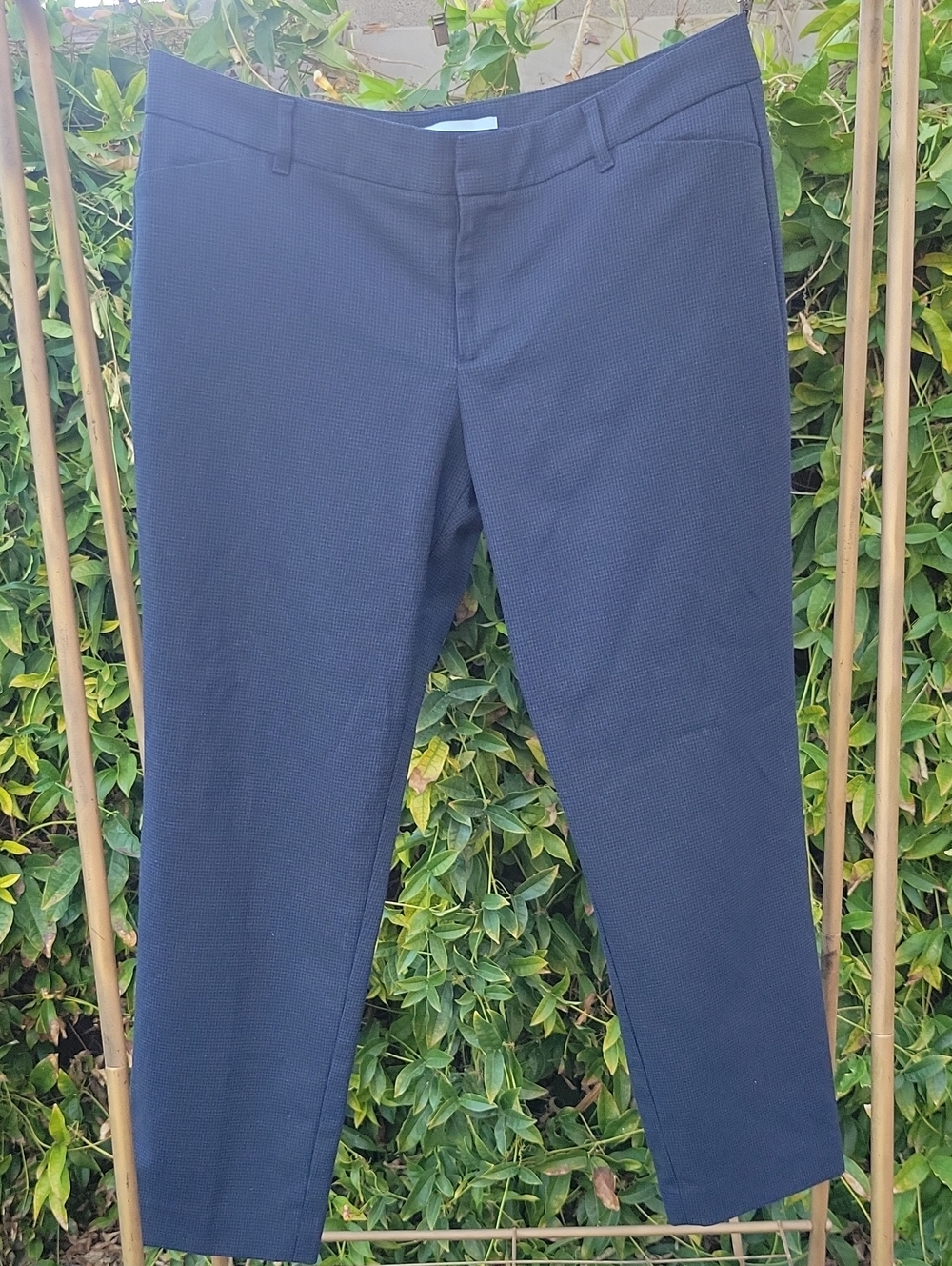 GAP Slim Cropped Dark Navy Houndstooth Ankle Crop Pants 8